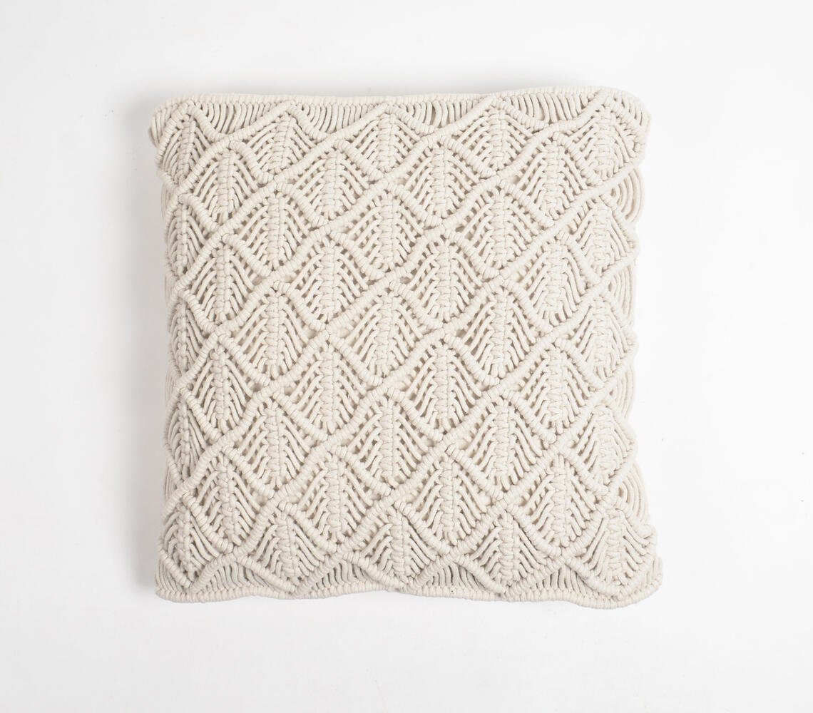 Boho Diamond Macrame Cushion Cover