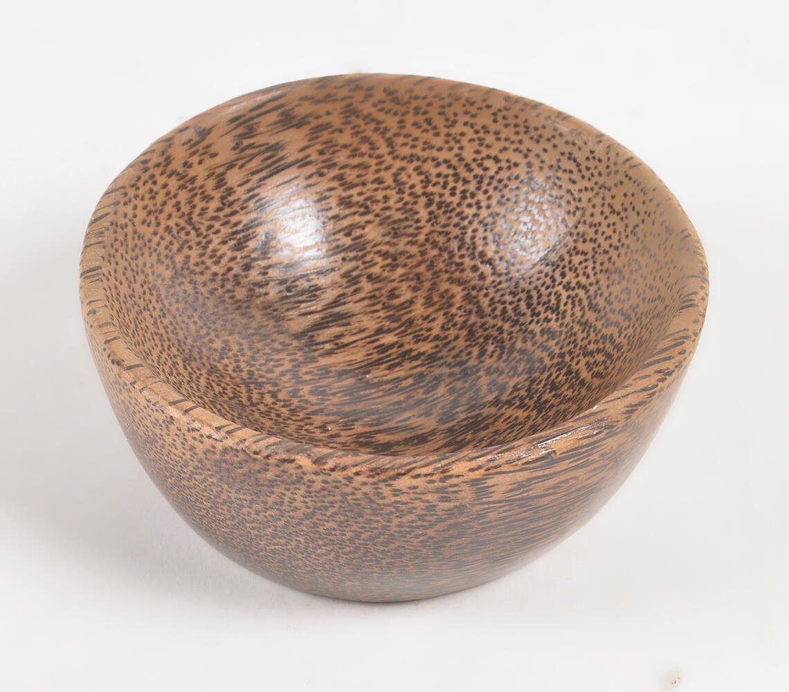 Natural Textured & Turned Palm Wood Serving Bowl