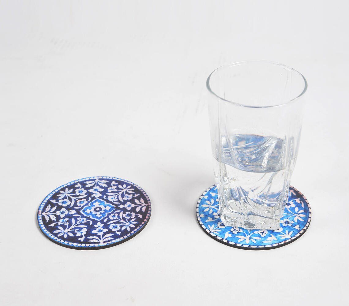 Ink Floral Laminated & laser Cut Coasters (set of 2)