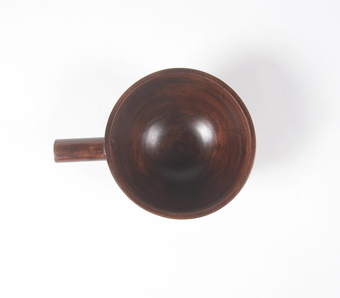 Turned Wooden Condiment Bowl with Handle