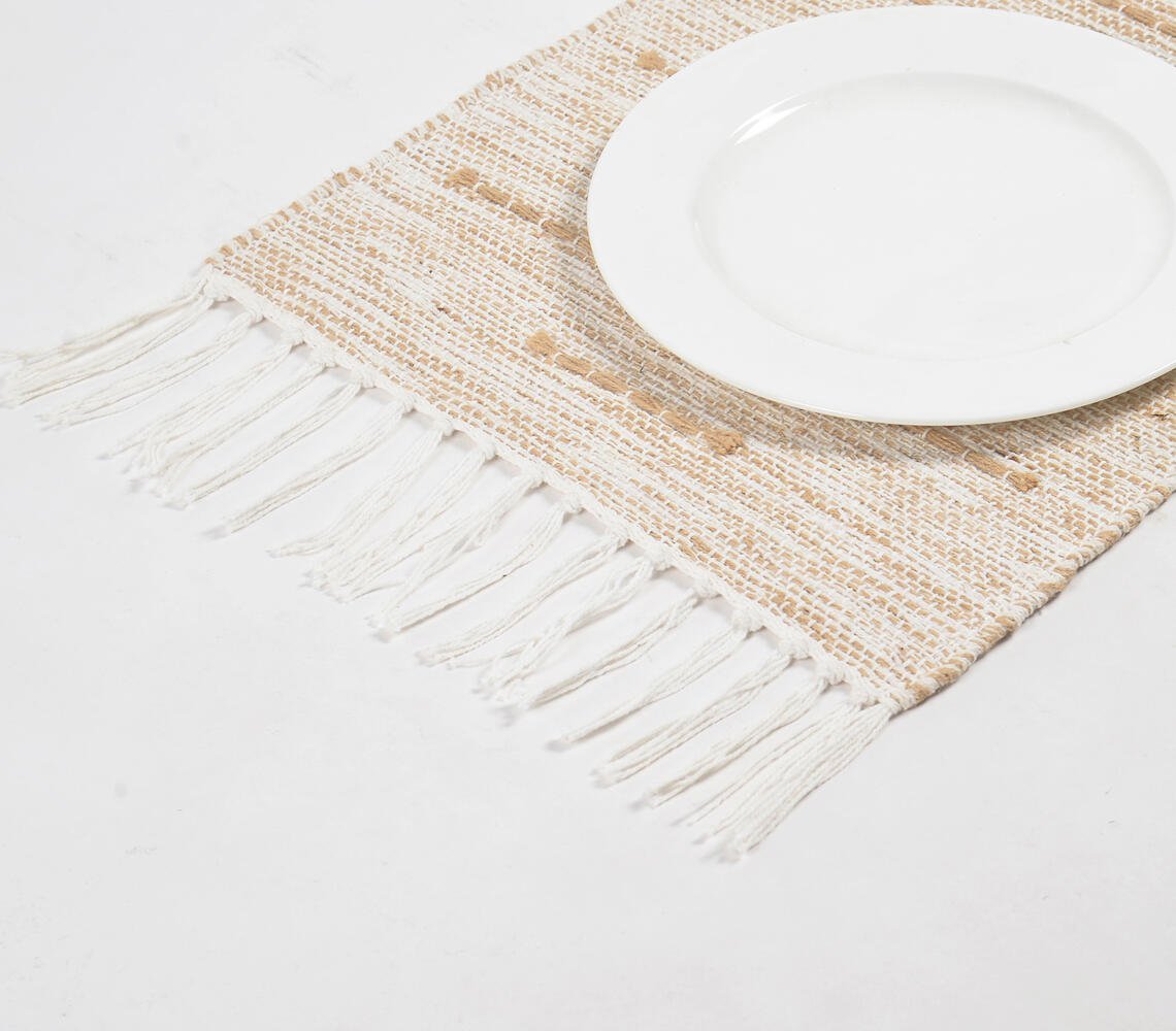 Handwoven Cotton Neutral Bisque Placemats (Set of 4)