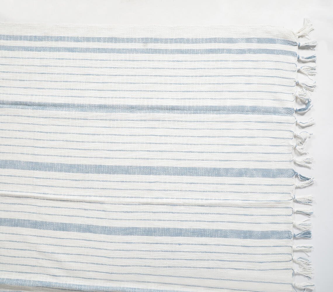 Blue Striped Beachy Cotton Throw