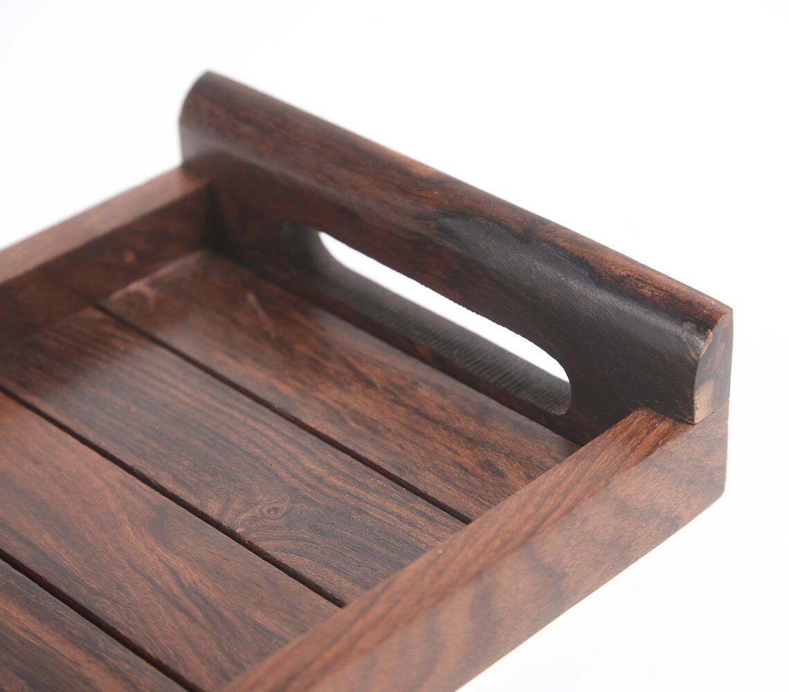 Hand Cut Rosewood Serving Tray