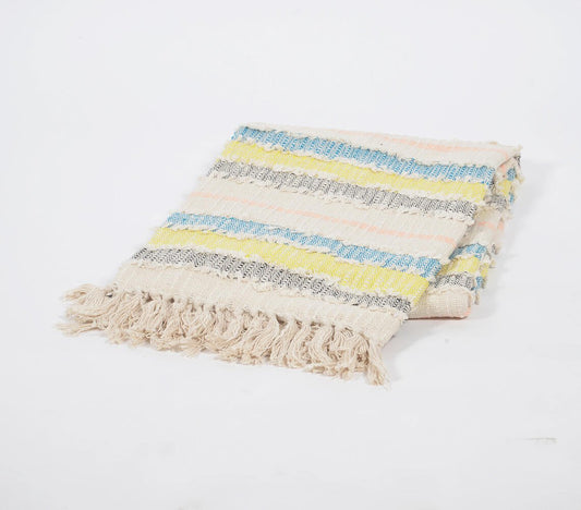 Handcrafted Muted Stripes Throw