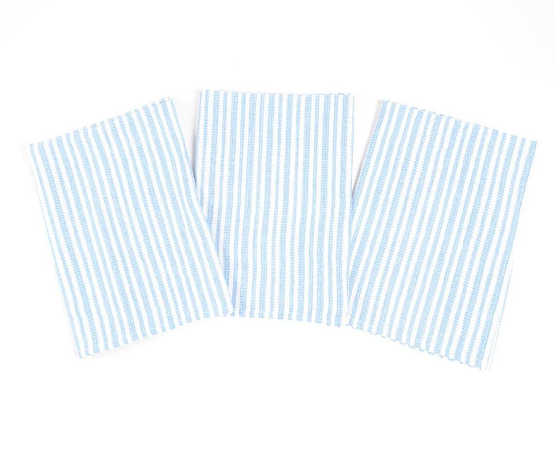 Striped Waffle Cotton Kitchen Towels (set of 3)