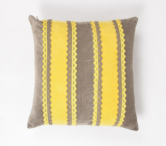 Striped & Stitched Patchwork Cushion Cover