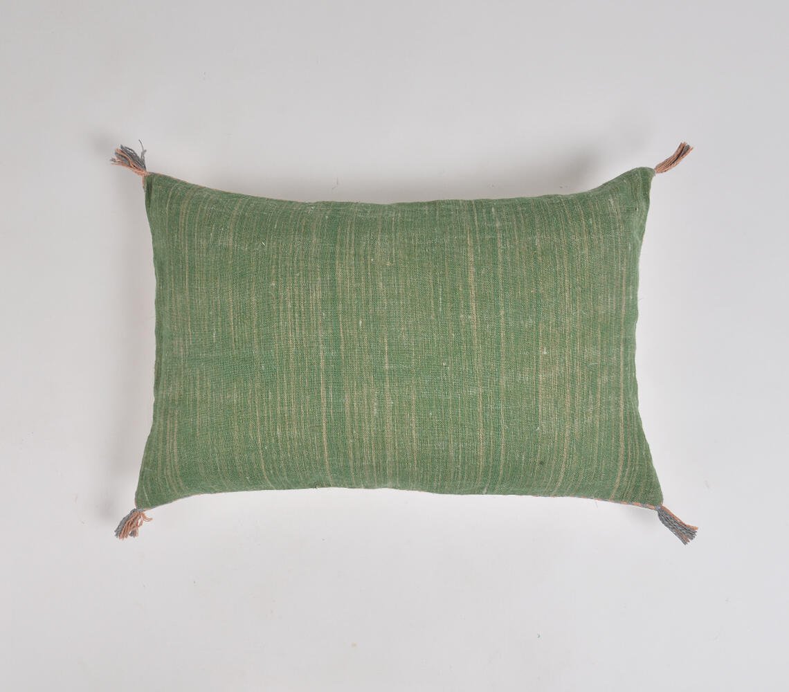 Handwoven Fern lumbar pillow cover