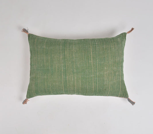 Handwoven Fern lumbar pillow cover