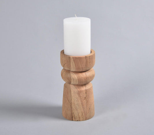 Turned Saal Wood Candle holder