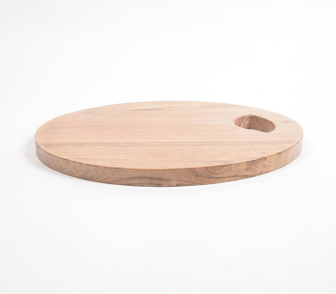 Sleek Round Natural Wooden Cutting Board