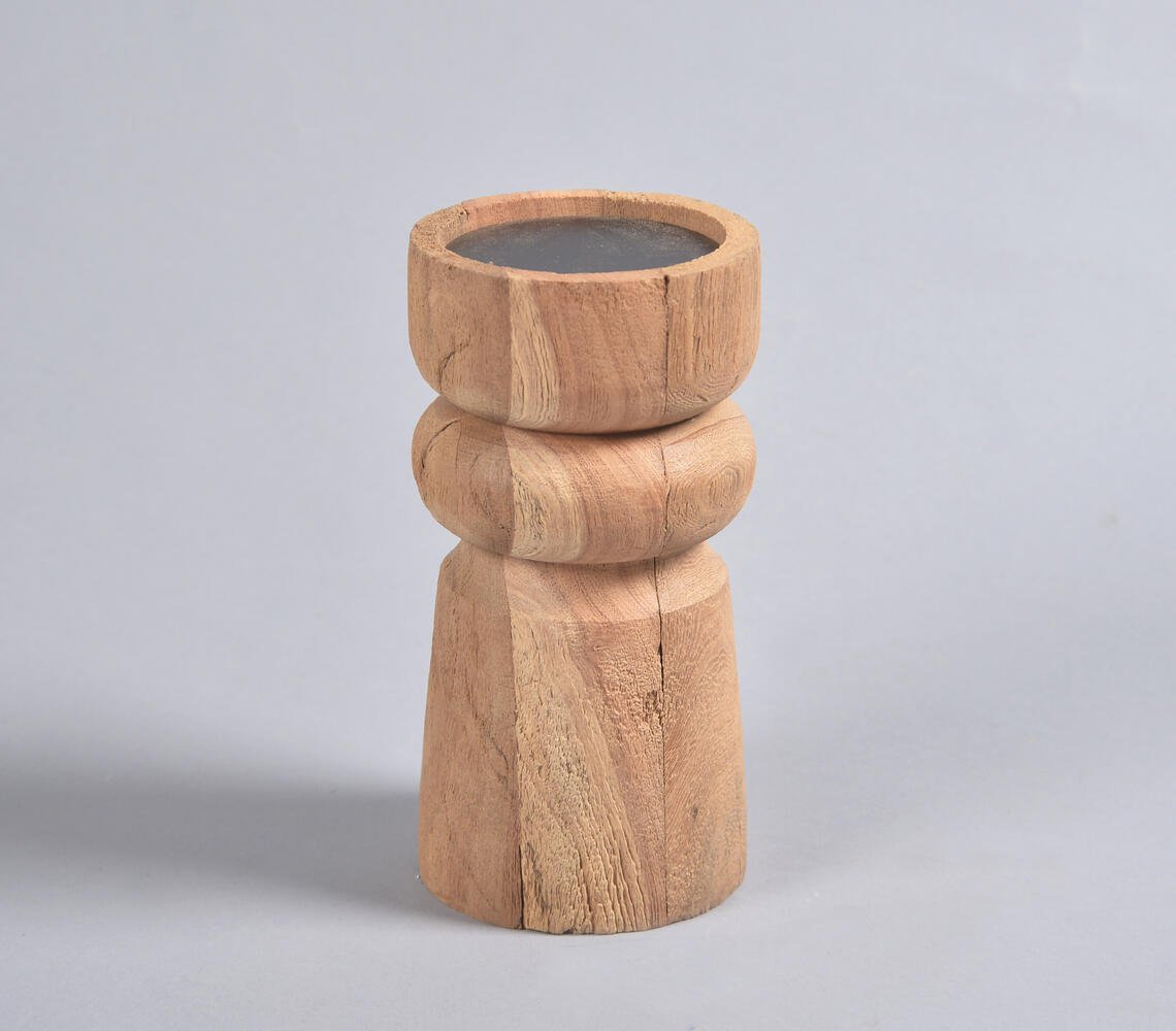 Turned Saal Wood Candle holder