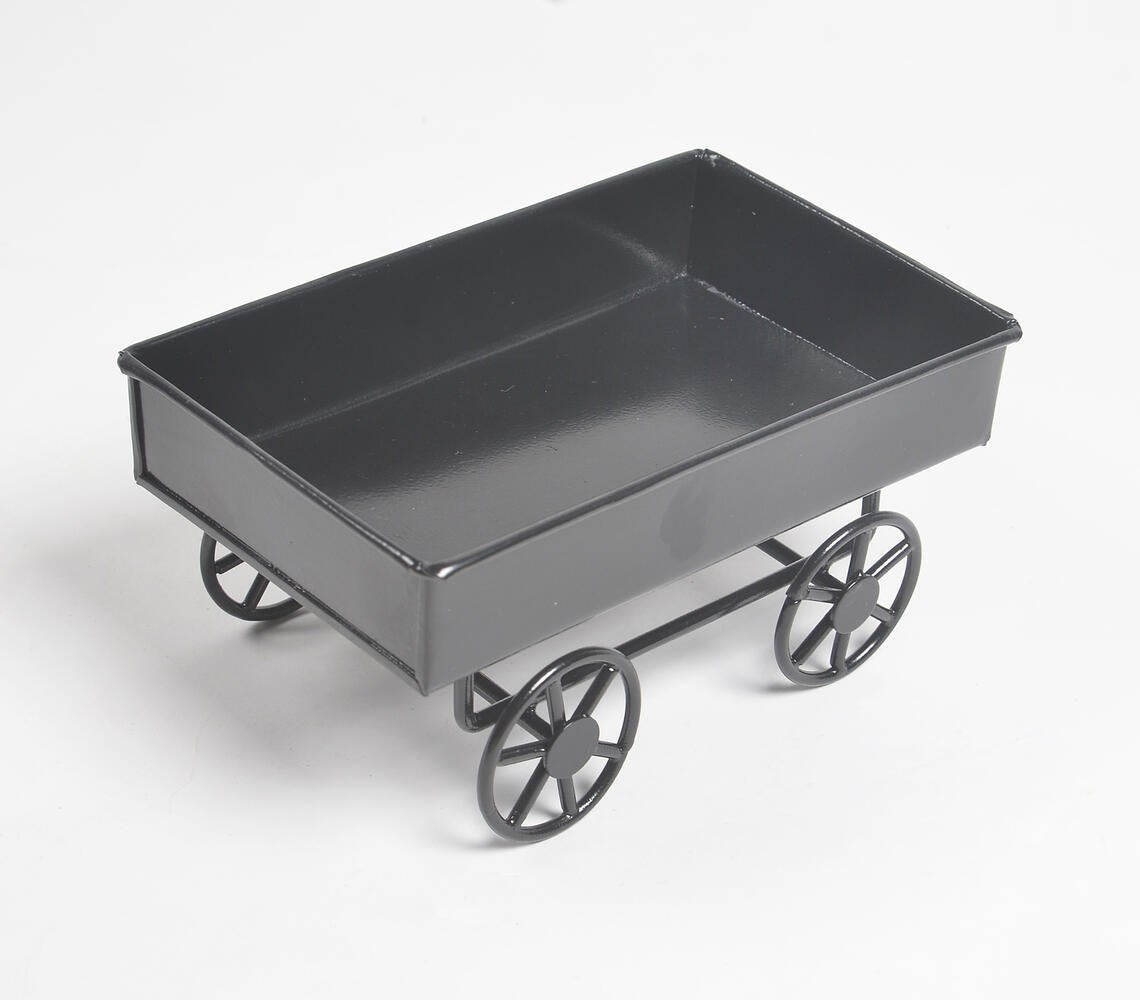 Enameled Iron Noir Serving Cart