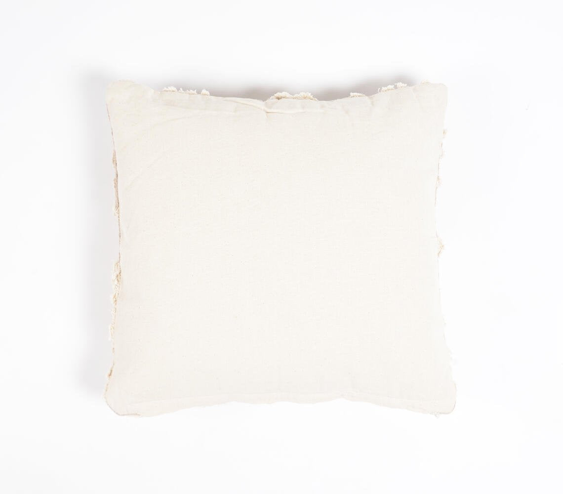 Hand Tufted Abstract Cotton Cushion Cover, 16 x 16 inches