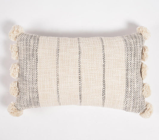 Pastel Textured Cotton Lumbar Cushion Cover