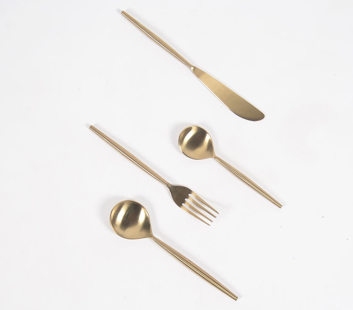 Gold-Finish Stainless Steel Cutlery (set of 4)