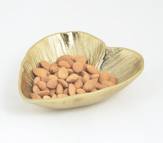 Gold-toned Textured Aluminium Heart Bowl