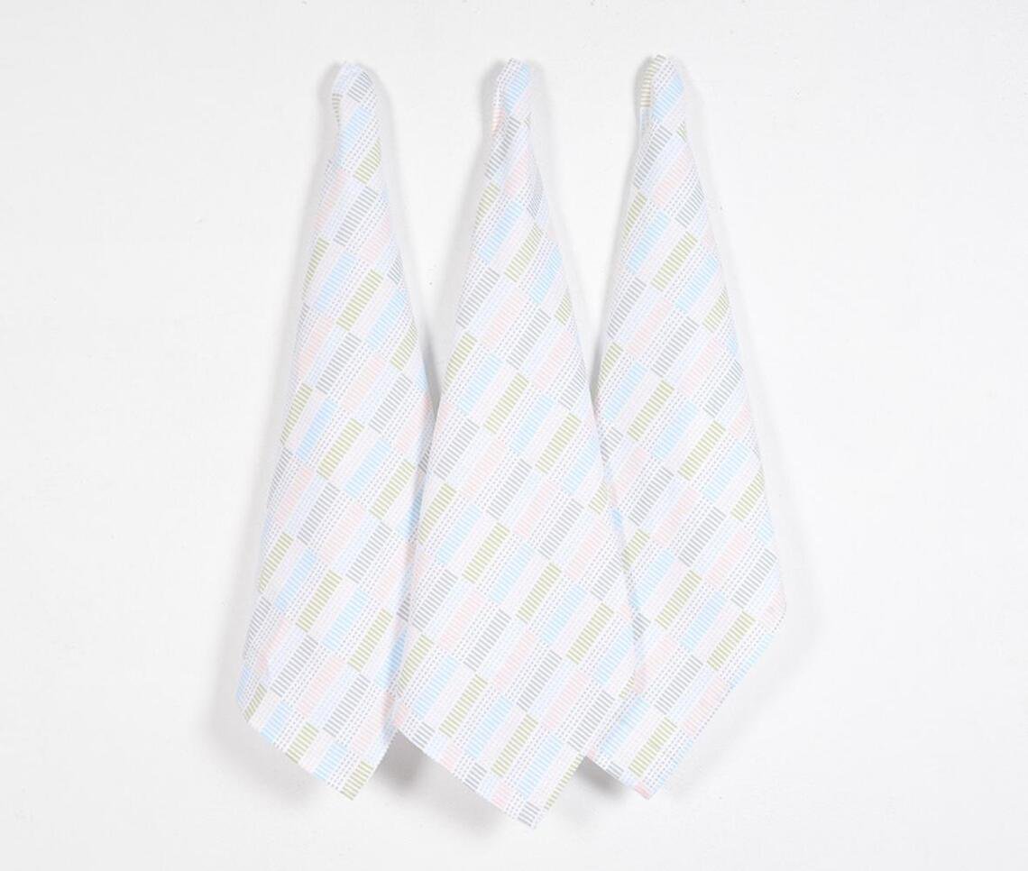 Pastel Handloom Kitchen Towels (set of 3)