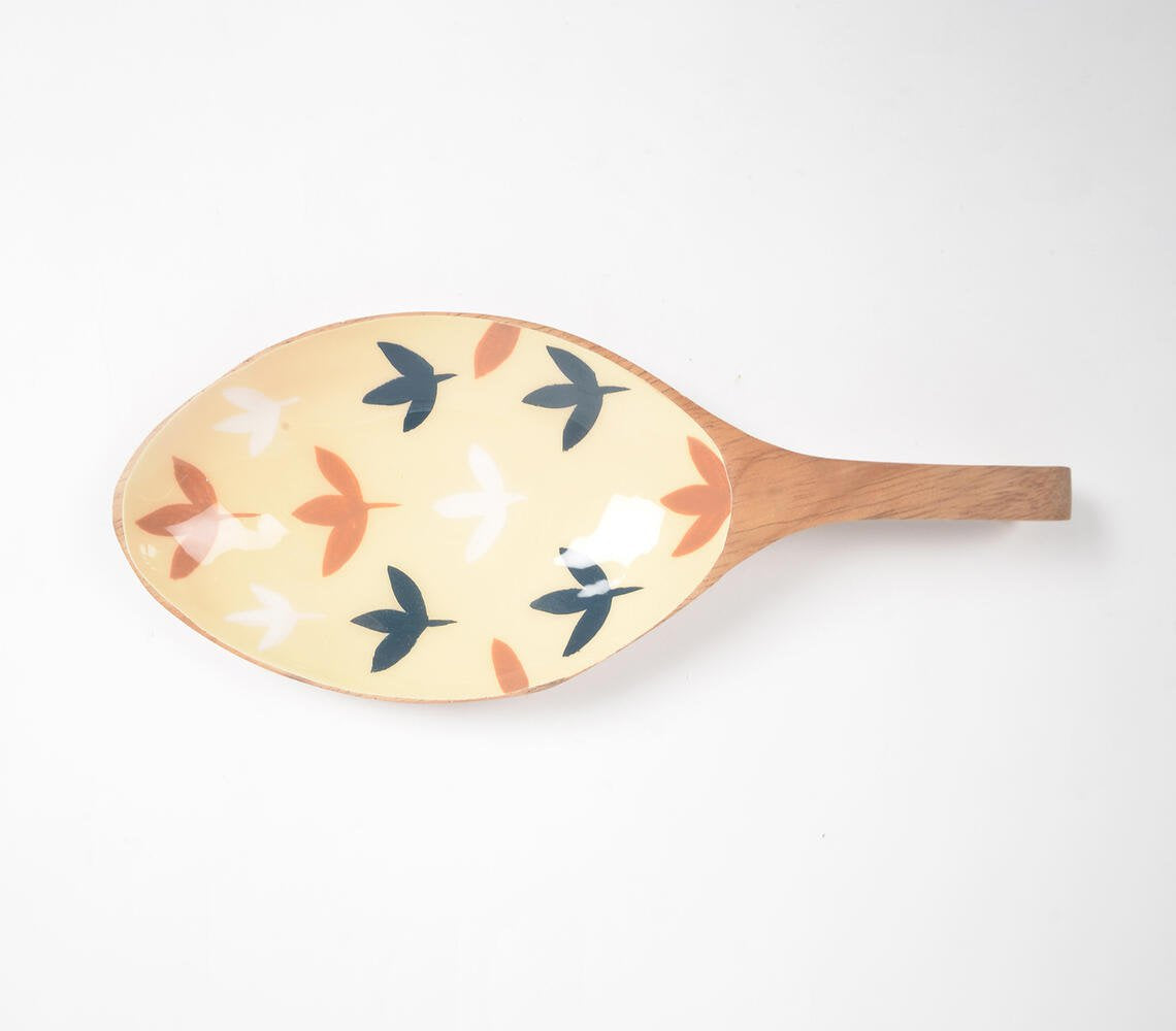 Autumn Enameled Mango Wood Spoon Platter