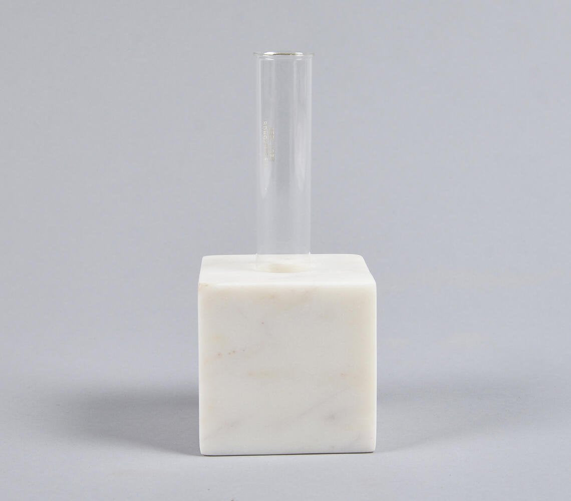 Classic Marble & Glass Test Tube Plant Pot