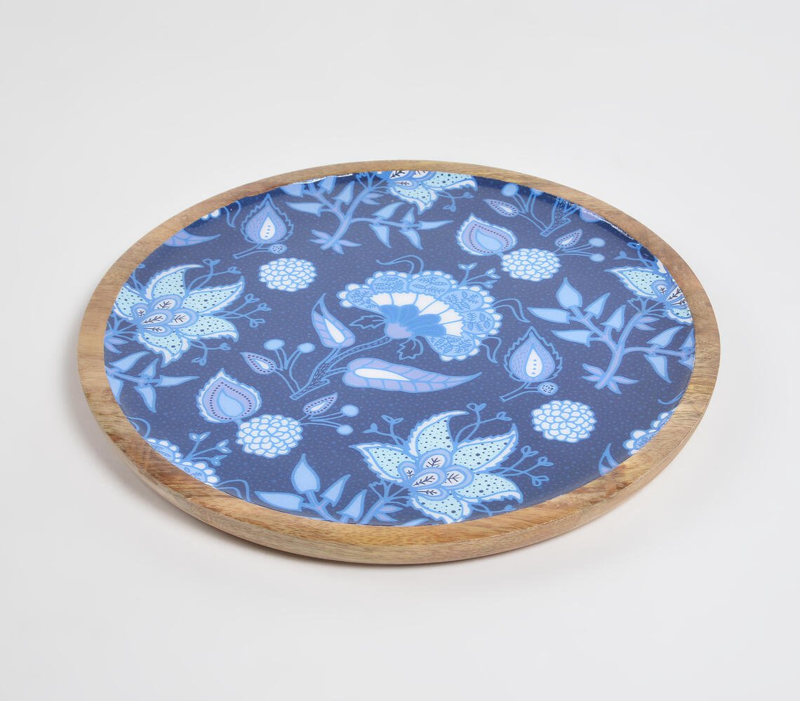 Botanical Painted Wooden Serving Platter