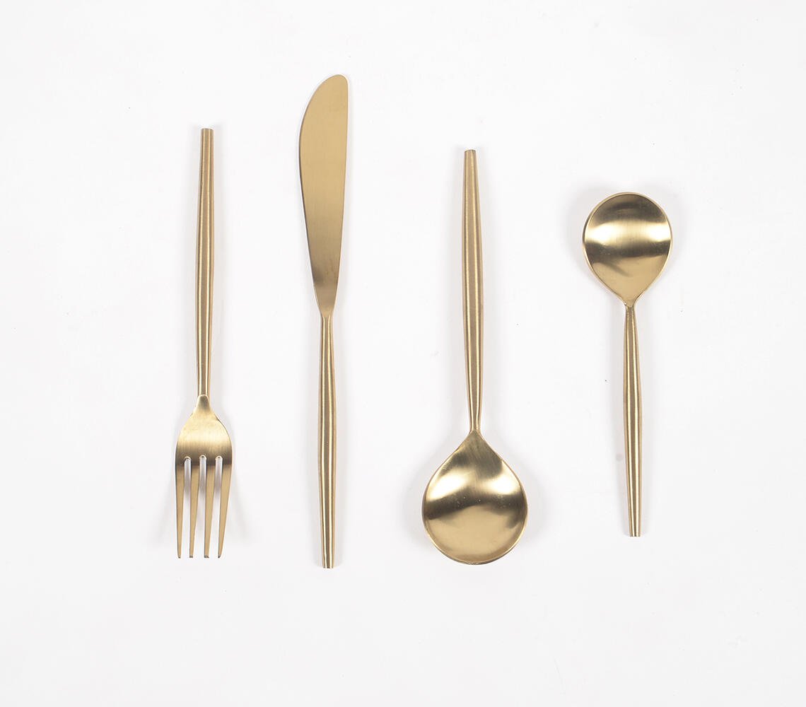 Gold-Finish Stainless Steel Cutlery (set of 4)