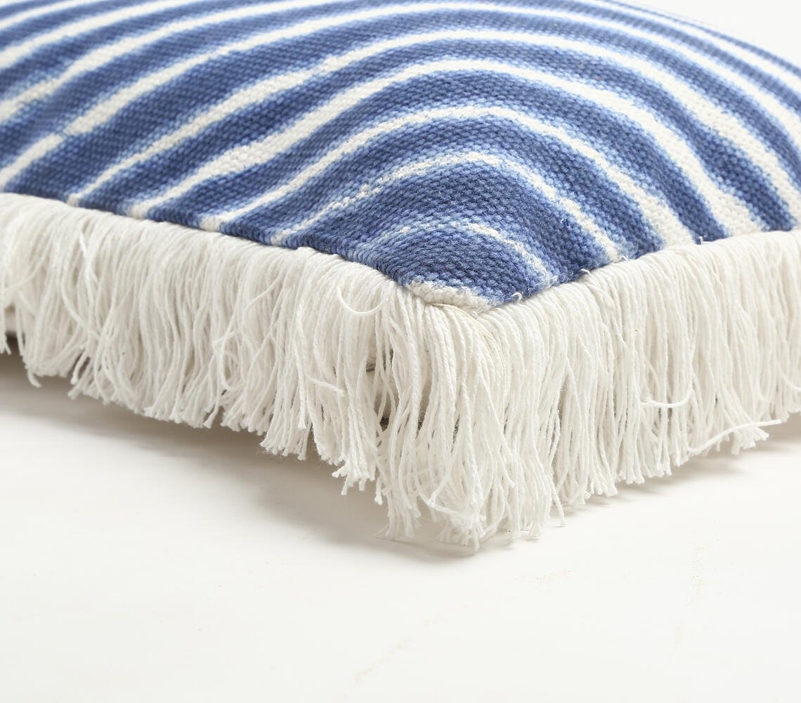 Diagonal Striped Fringed Cotton Sham