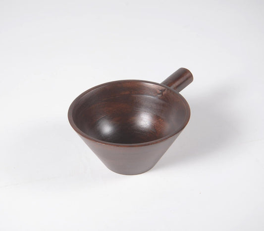 Turned Wooden Condiment Bowl with Handle