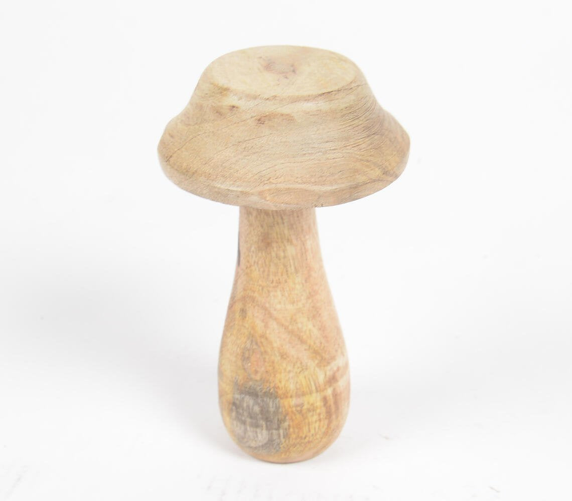 Minimal Wooden Mushroom Showpieces (set of 2)