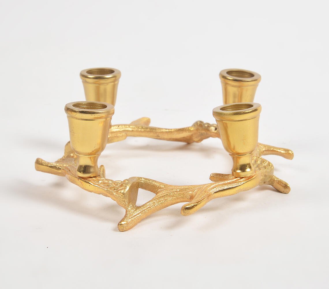 Gold-Toned Aluminium 4-in-1 Candle Stand