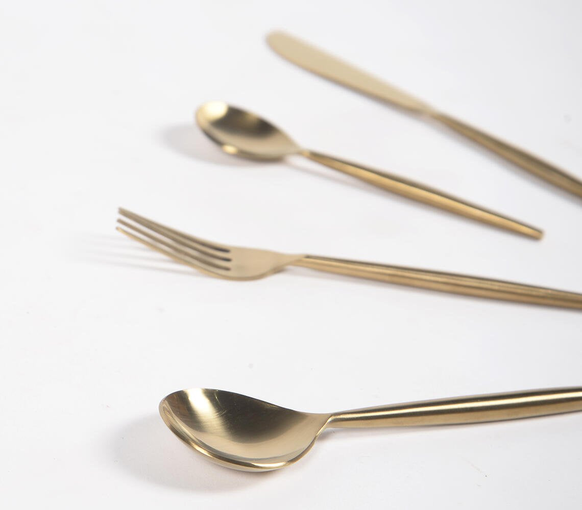 Gold-Finish Stainless Steel Cutlery (set of 4)