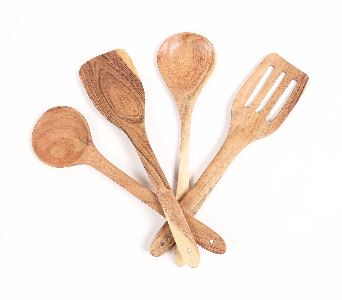 Acacia Wood Classic Spatulas (Set of 4)