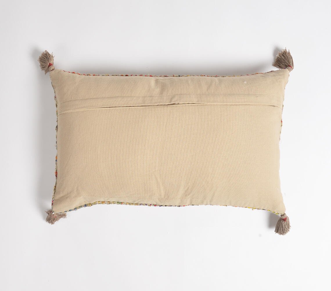 Khaki Striped Lumbar Cushion cover