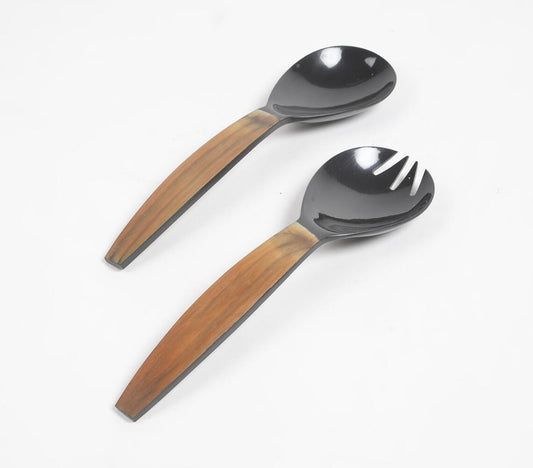 Horn & Bone Hand Cut Salad Servers (Set of 2)