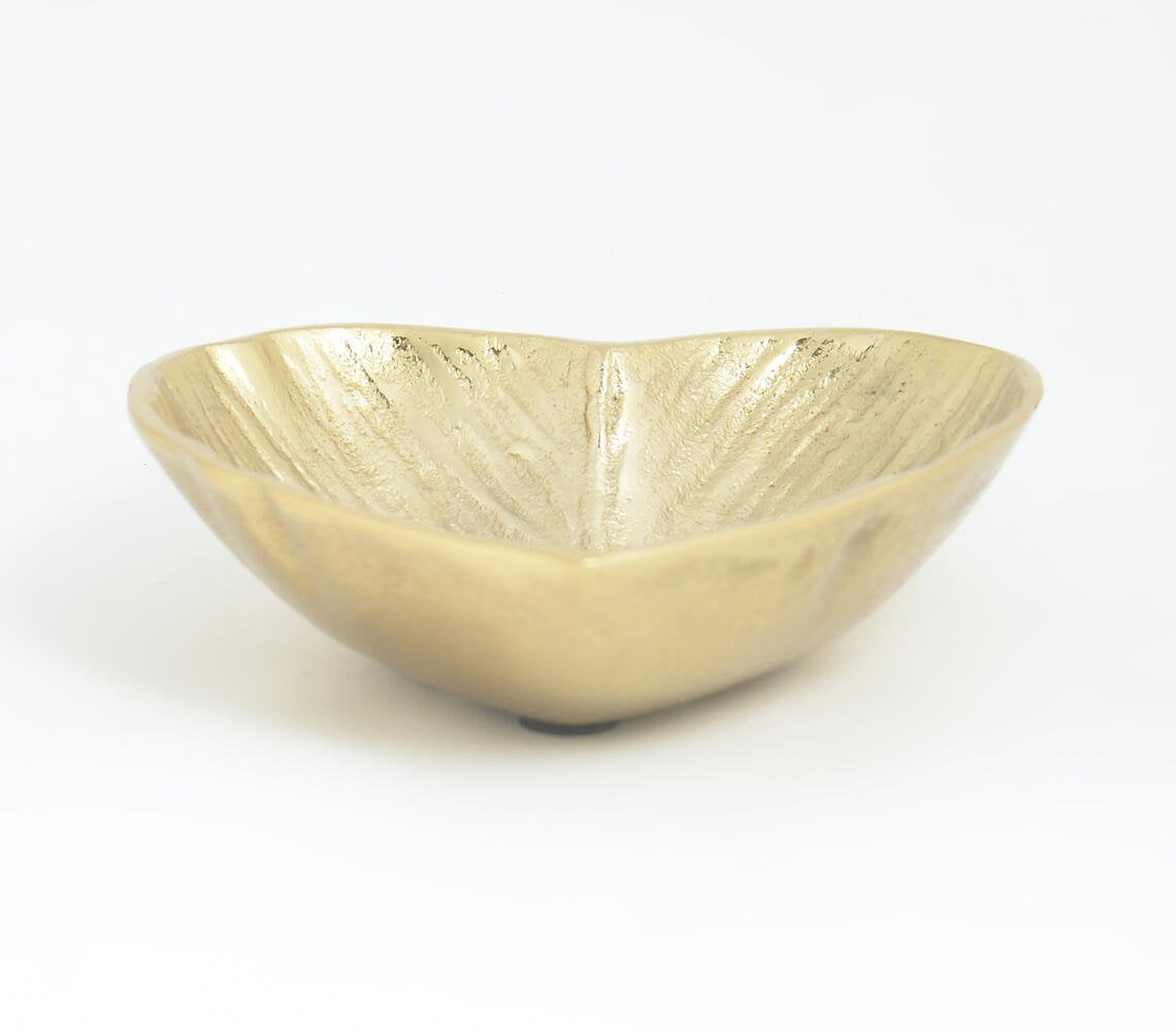 Gold-toned Textured Aluminium Heart Bowl