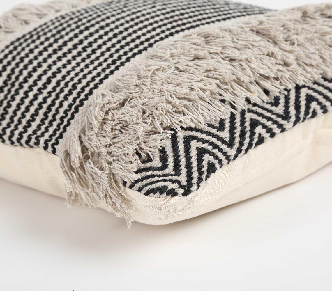 Monochrome Shaggy Tufted cushion cover