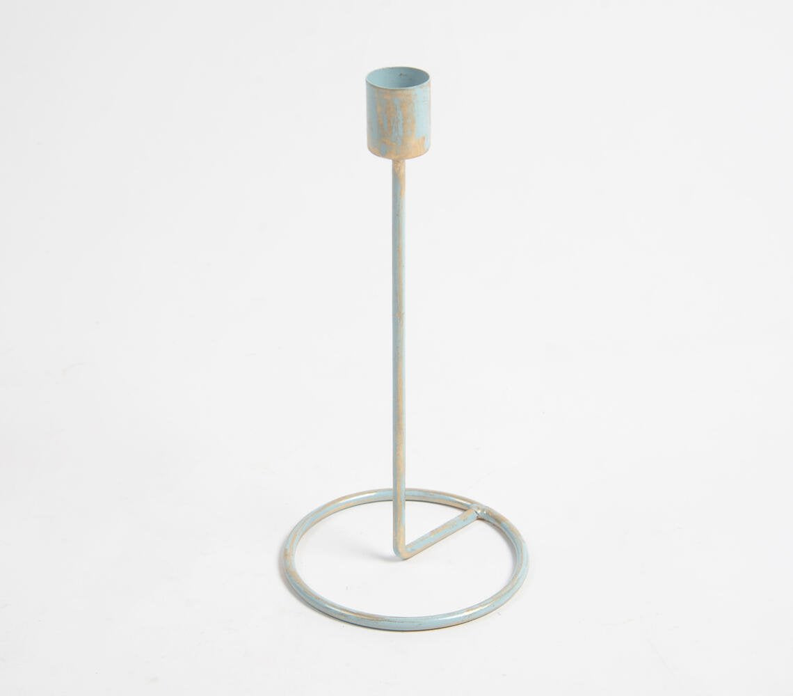 Distress Enameled Iron Candle Holder