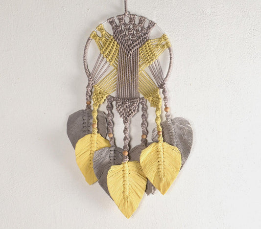 Mustard & Grey Macrame Dreamcatcher