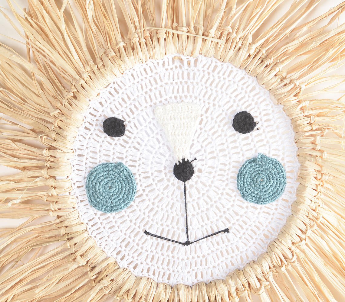 Crochet Cotton Polar Bear-Head Wall Decor