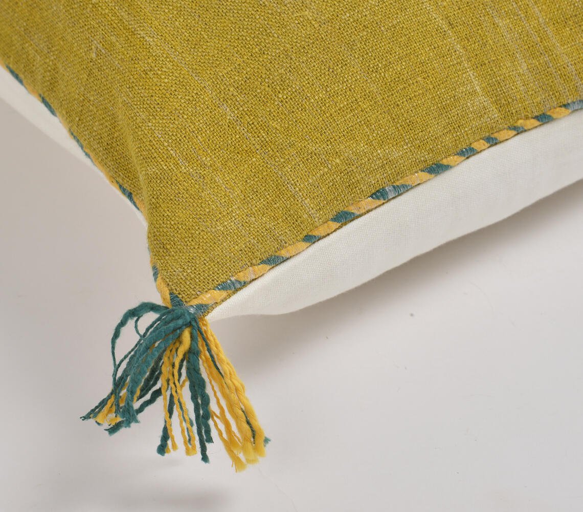 Handwoven Solid Mustard Cushion cover