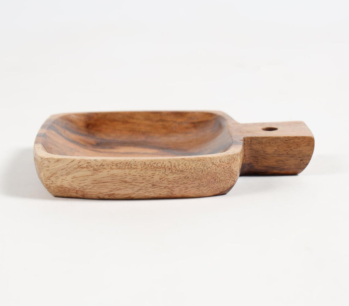 Hand Carved Mango Wood Mini Snack Platter