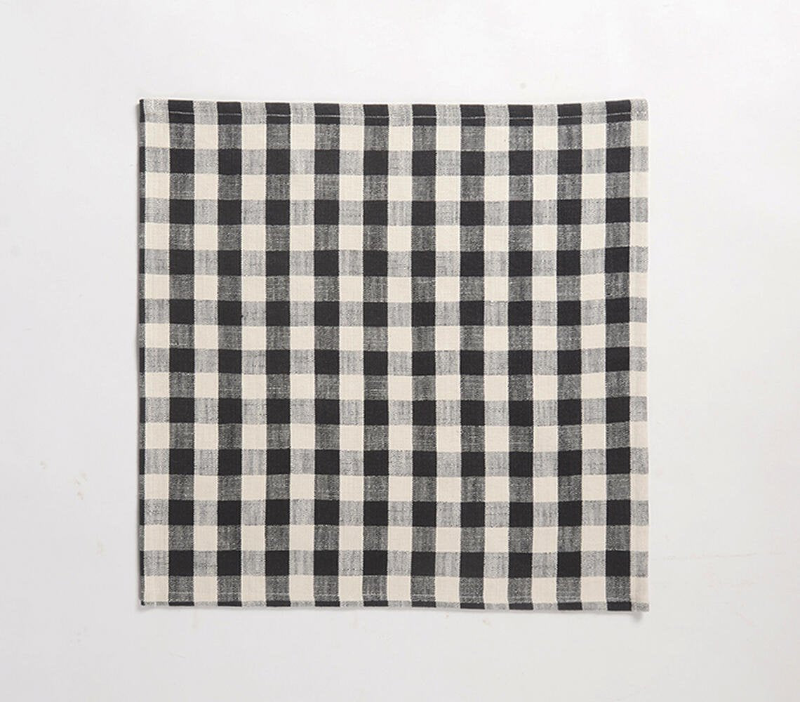 Monotone Checkered Handwoven Napkins (set of 4)