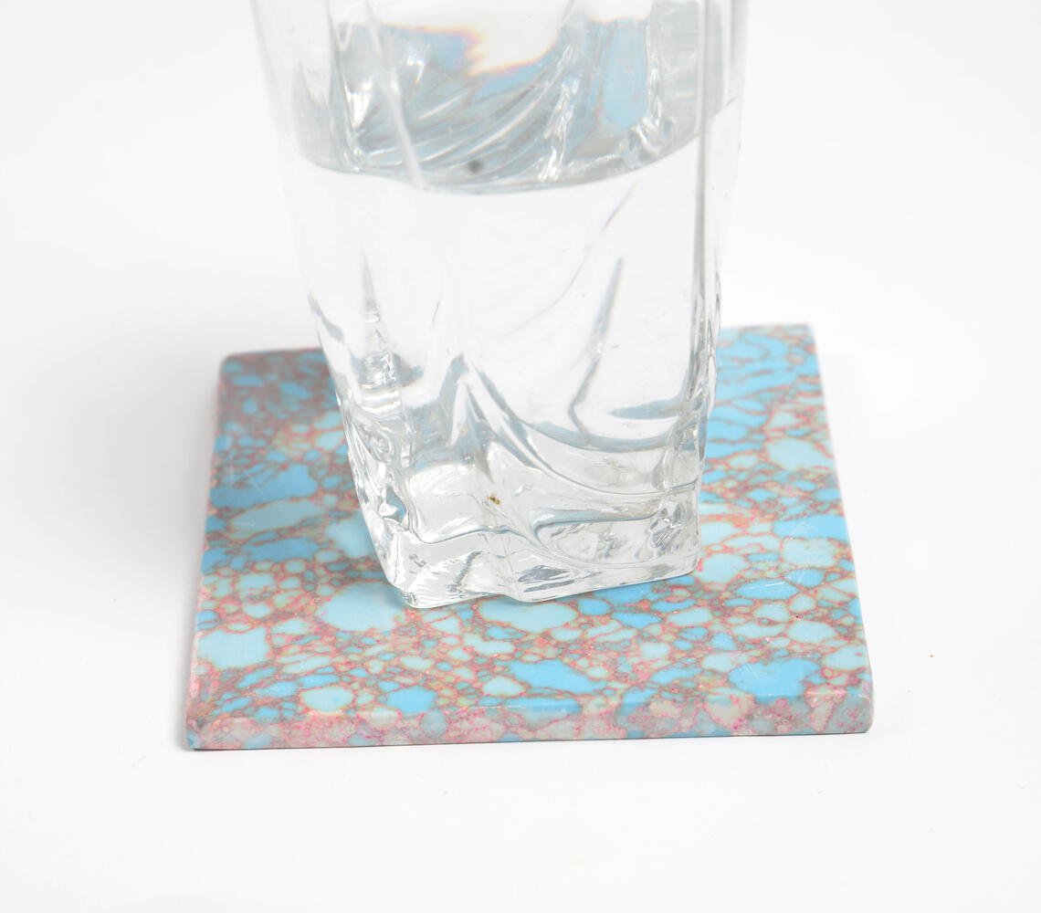 Abstract Textured Square Stone Coasters (Set of 4)