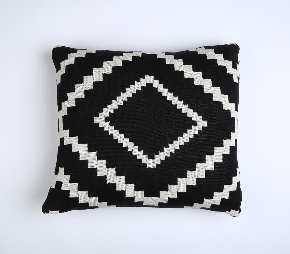 Monochrome Geometric Cushion cover, 18 x 18 inches