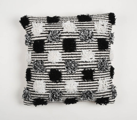 Dramatic Monochrome Cotton Cushion cover