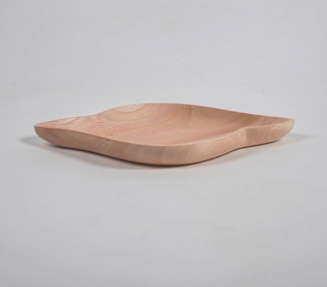 Shell-Cut Neem Wood Serving Platter