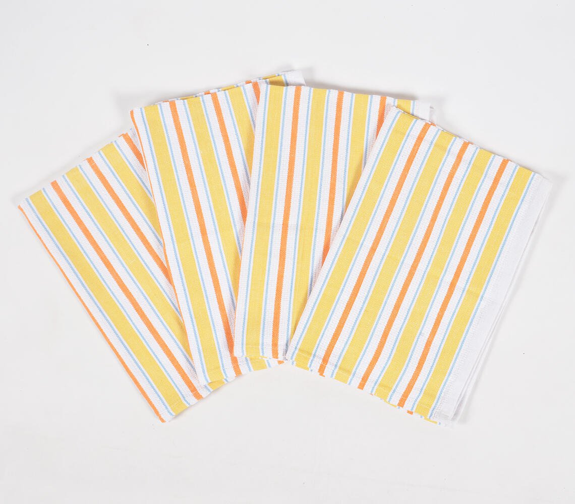 Yarn-Dyed Citrus striped Cotton Kitchen Towels (set of 4)