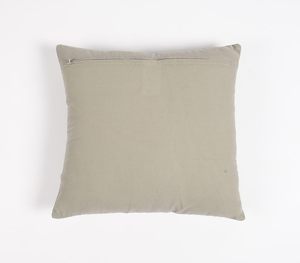 Embroidered Cotton Cushion cover, 16 x 16 inches