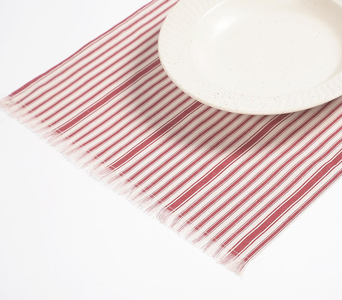 Line Striped Handloom Cotton Placemats (set of 4)