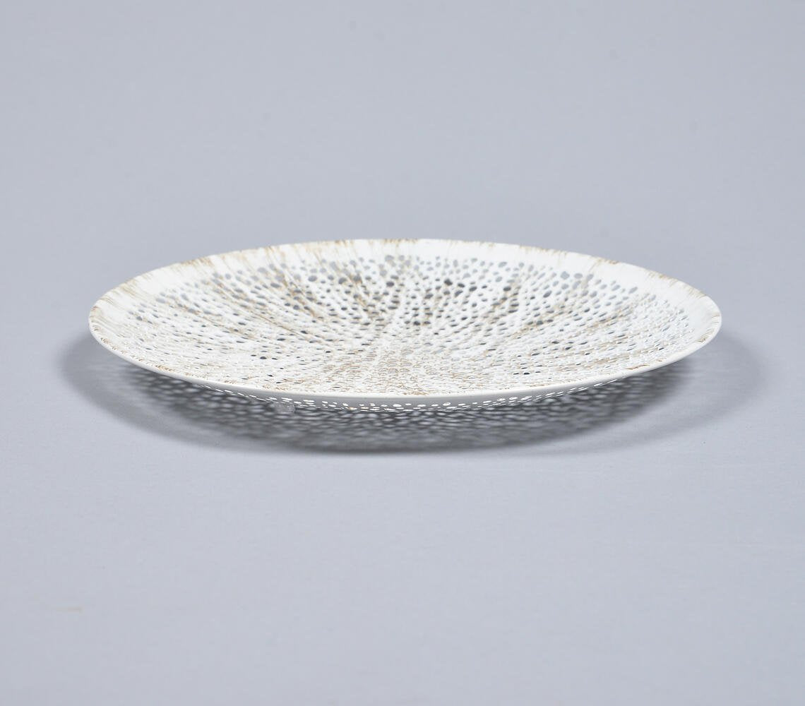 Seived Round White Tabletop Decorative Tray