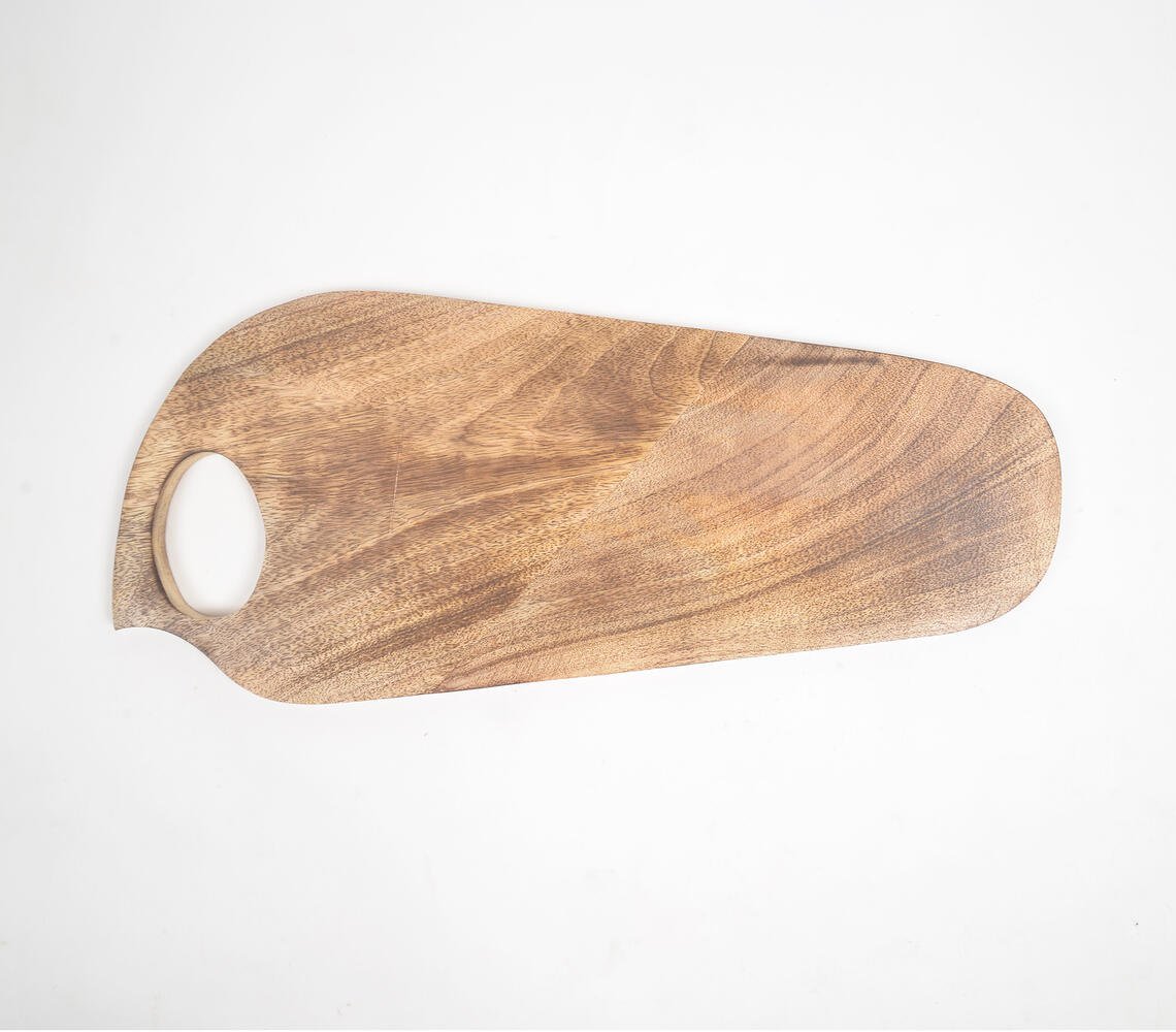 Hand Cut Mango Wood Elongated Serving Platter